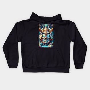 Mecha Oni Samurai Mask Kids Hoodie